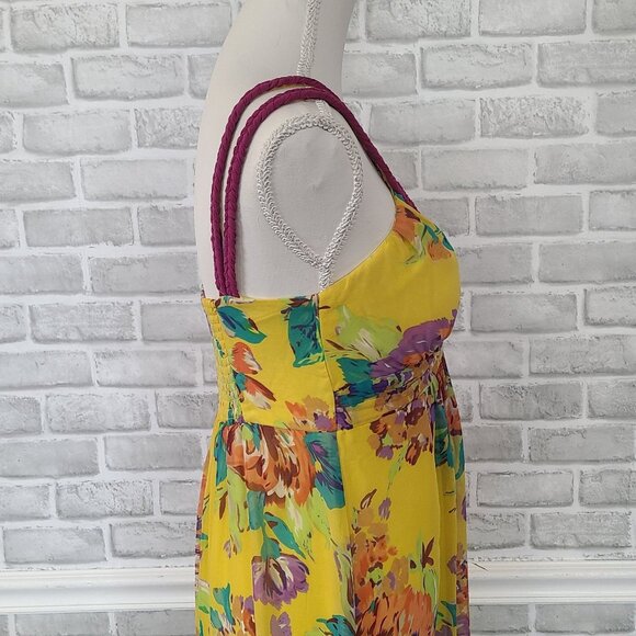 Soft Surroundings Floral Chiffon Maxi Dress Beach Resort Spring Summer S P - Picture 8 of 9